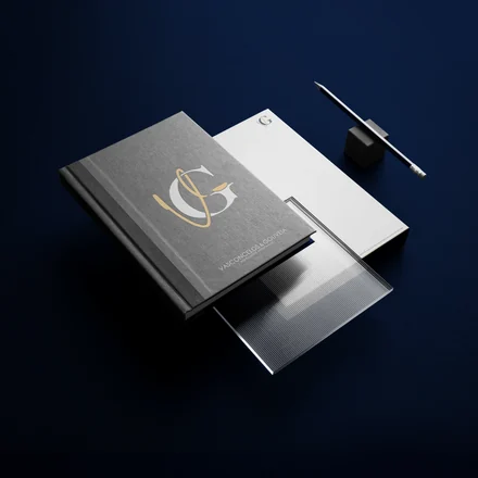 Identidade visual criada para Vasconcelos & Gouveia